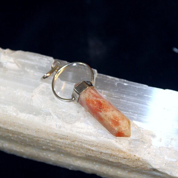 Jewelry - Raw Minimalistic Orange Quartz Point Pendant